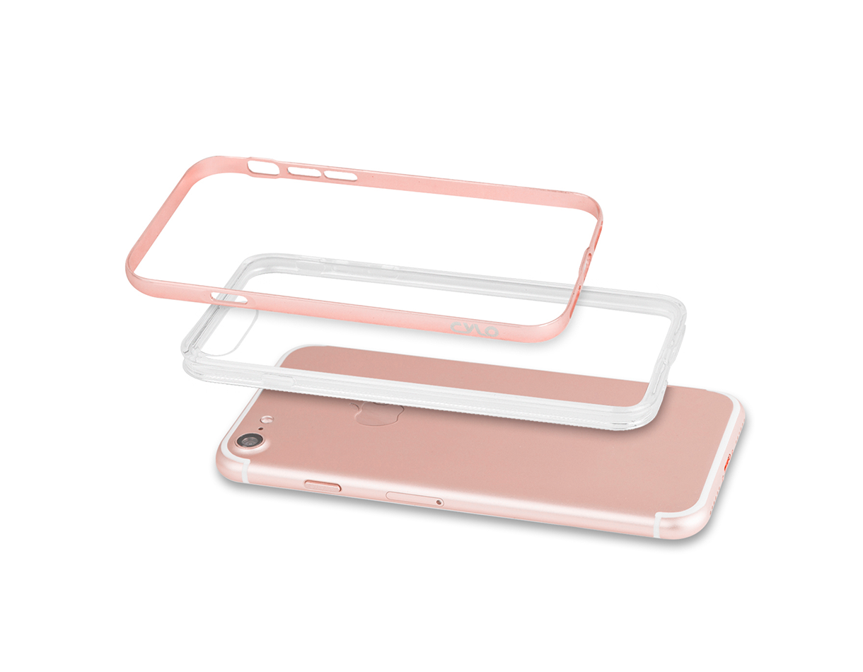 Pink Rose Gold Metallic Drop-Shield iPhone Case